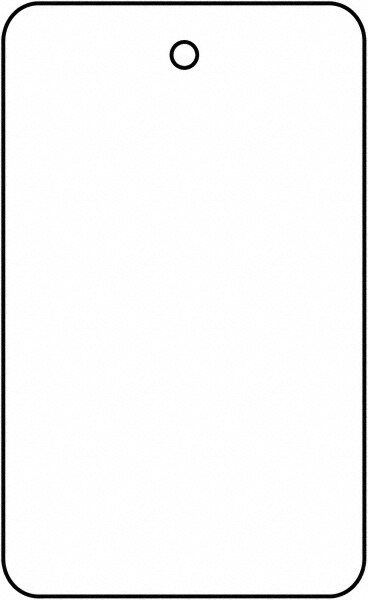 Blank Tag: 1-3/4'' High, White, Synthetic Paper